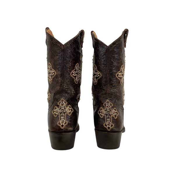 Old Gringo Brown Leather Jeweled Studded Cross Western Cowgirl Boot Size 6 - Picture 7 of 12